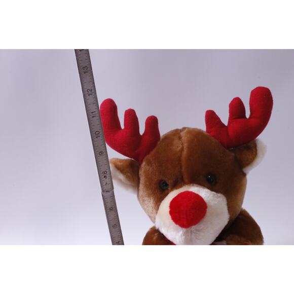 Rudolph, The Rednosed Reindeer, GIE, 1980s, Red Antlers, Holding Stocking, Small - Picture 2 of 3